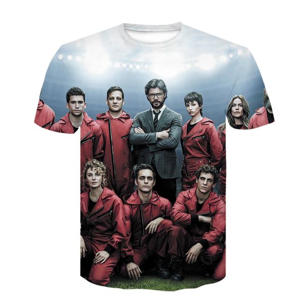 

house of paper la casa de papel black 3d print shirts comics hippie funny men clothing