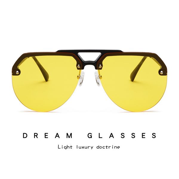 

personalized fashion fashion half-frame sun all-match glasses men's jelly color sunglasses women's