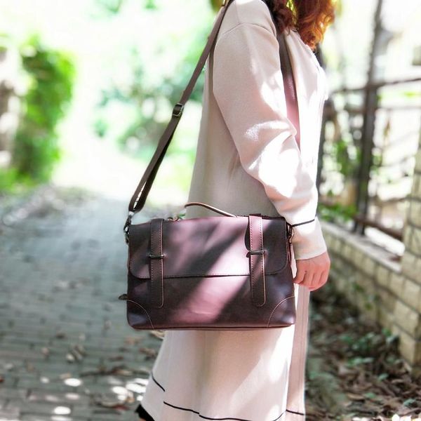 

cross body tidog the trend of literary and artistic leather bag flip-shoulder