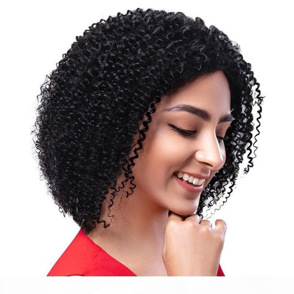 

lace front human hair wigs for women kinky curly wig mongolian virgin hair full lace wigs with baby hair, Black;brown