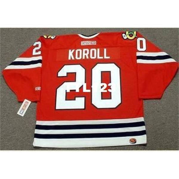 

mens #20 cliff koroll chicago blackhawks 1975 ccm retro hockey jersey or custom any name or number retro jersey, Black