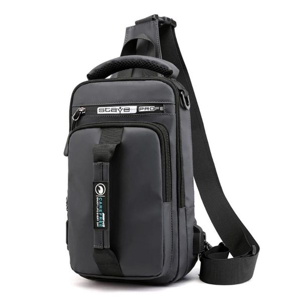 

multifunction crossbody bag mens usb charging chest pack waist bag male waterproof short trip chest large capacity shoulder
