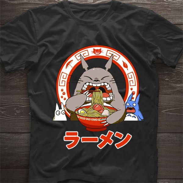 

totoro eating ramen t shirt japanese food lovers black cotton men s-3xl basic models tee shirt sport hooded sweatshirt hoodie