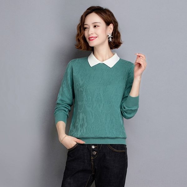 

ltjng sweater women's thin spring and autumn clothing shirt 2020 new autumn collar long-sleeved shirt baby women's sweater nyedb, White;black