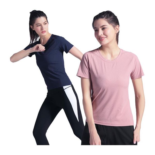 

yoga shirts striped fitness running short-sleeved quick dry jogging breathable training woman exercises tee kg-589, White;red