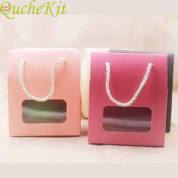 

30pcs handle gift boxes with retangular/heart shape pvc window paper packaging box wedding baby shower cookie chocolate cake box1