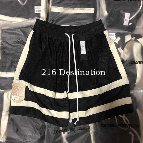 Shorts masculinos DP Daniel Patrick Costurou Black White Stripe Bordo Bordado Capris Casual Shorts