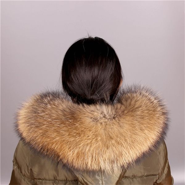 

womens natural gray real shawl raccoon collar fur scraves q1118, Blue;gray