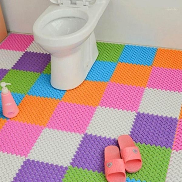 

bath mats diy carpet 25*25cm candy colors plastic easy bathroom massage shower room rubber non-slip mat1