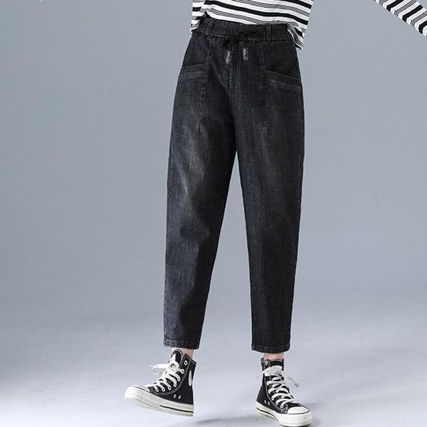 

jeans women loose design denim long brand plus size young new high waist straight pants black design brand pants, Blue