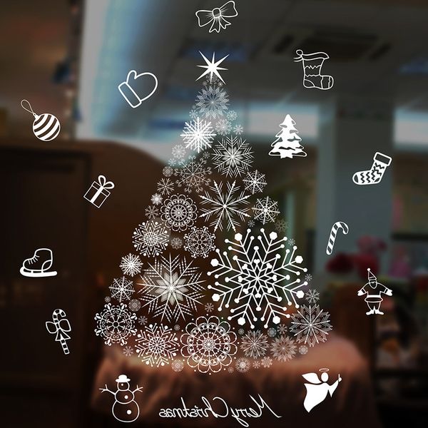 

2020 home holiday party static sticker christmas new year wallpaper glass decoration window stickers