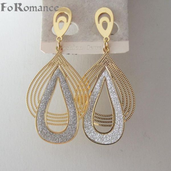 

dangle & chandelier min order 10$ can mix design/4 styles shinning part inserted dangler earring in different shapes - yellow gold gp light, Silver