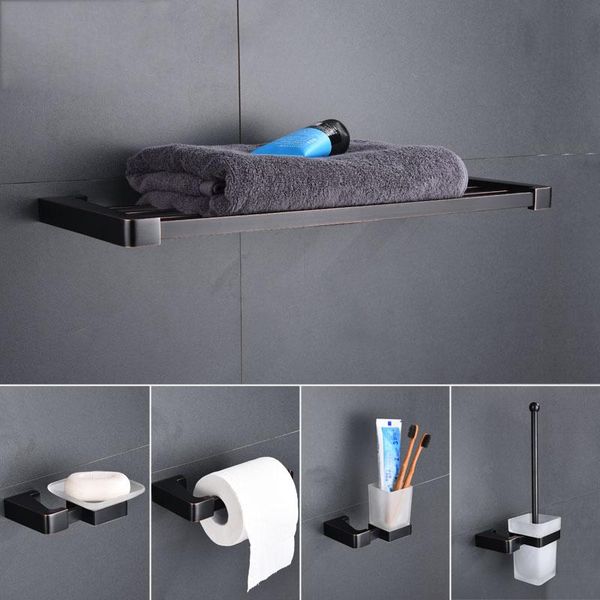 

аксессуары для ванной комнаты набор полотенец бумаги держатель угловая полка ванна зеркало держатель для туалетной щетки мазут ванной латуни