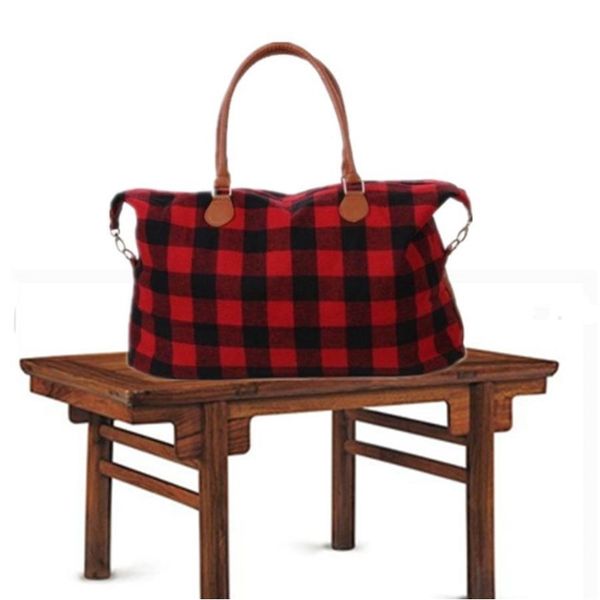 

wholesale check handbag red black plaid bags large capacity travel tote with pu handle sport fitness yoga jlldtk sinabag