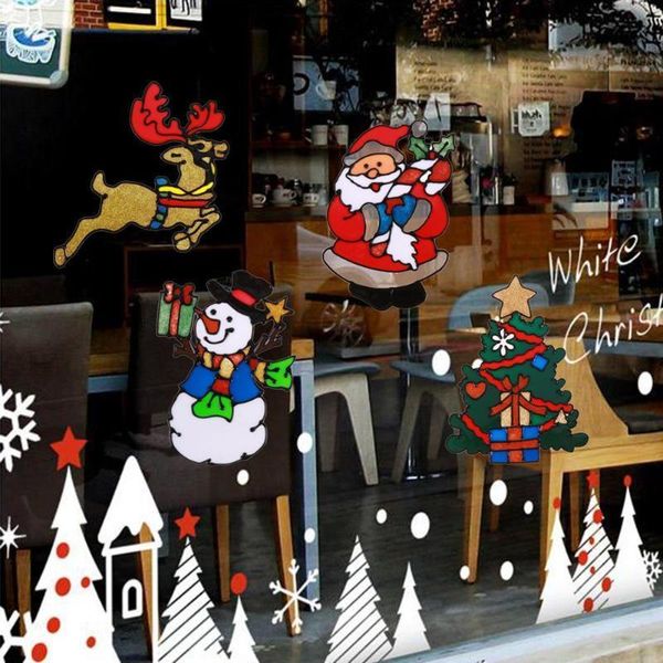 

stickers large window door wall silicone glass pasted xmas ornaments decor christmas new year decorations