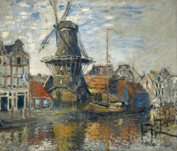 

claude monet the windmill on the onbekende gracht amsterdam home decor oil painting on canvas wall art canvas pictures 201107