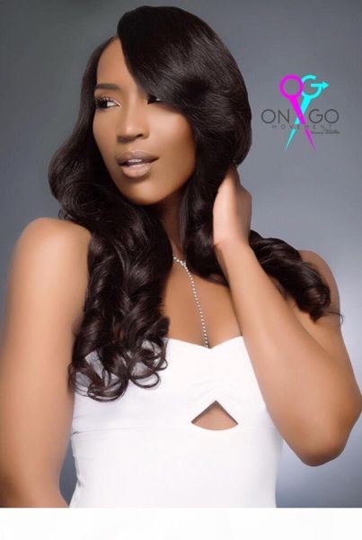 

9a brazilian virgin hair loose wave 4 bundles lucky queen hair extensions brazilian hair double weft 100% unprocessed human weaves dyeable, Black