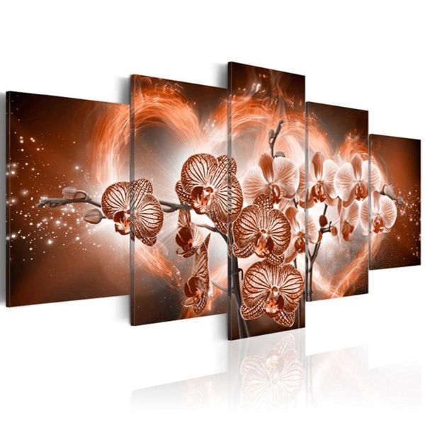 

5d diy diamond embroidery flower diamond painting cross stitch full square rhinestones mosaic multi-picture 5pcs decor orchid