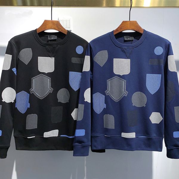 

mens casual sweater fashion sports style mens round neck sweater autumn and winter all-match, Black