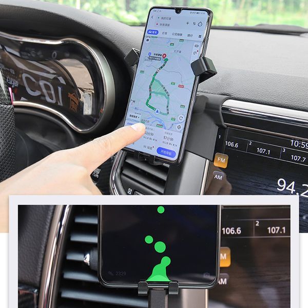 

43fggrand fit for jeep cherokee wk2 2014-2019 styling accessories mobile cell phone holder car air vent mount cradle stand