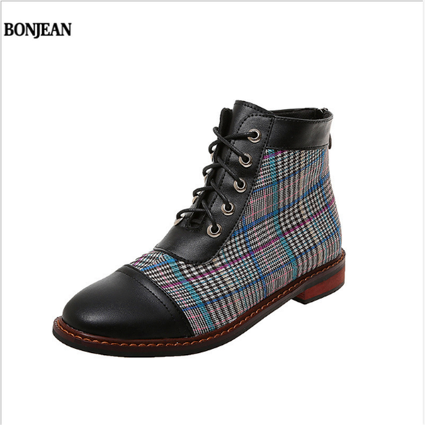 

boots bonjean chunky heel 2021 autumn women's shoes wild retro thick bottom pull back, Black