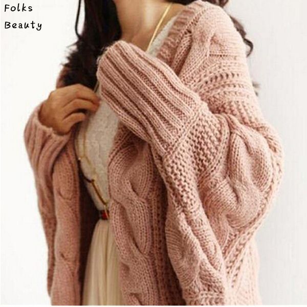 Outono inverno malha casaco casaco mulheres moda manga longa batwing poncho suéter linda mulher crochet cardigan t200319