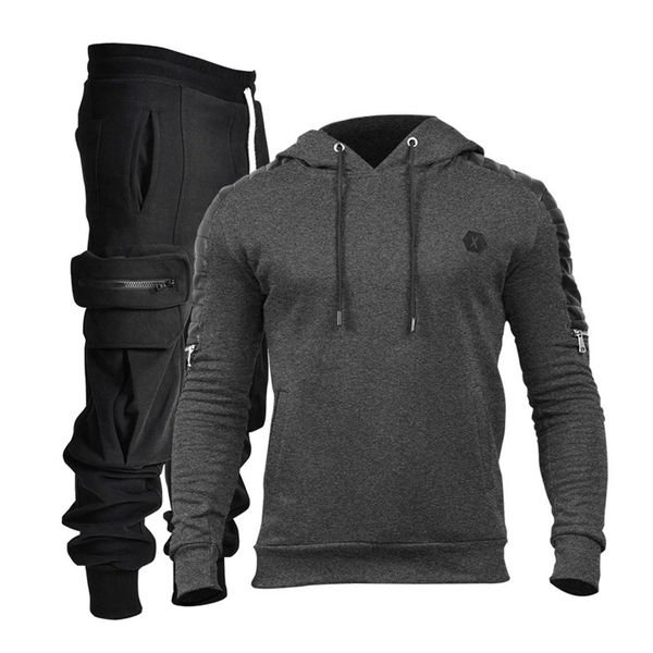 

sportswear coats hoodie track suits hooded outdoor sports tracksuit pants suit hombre kg-844, Gray