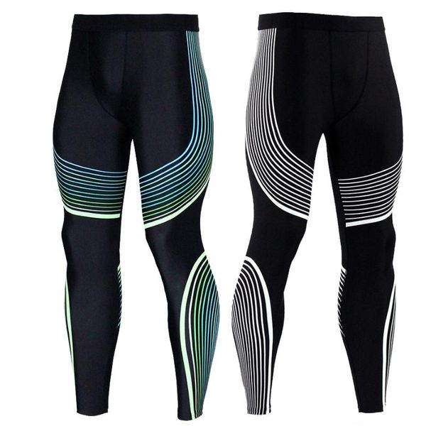 

new men's running tights compression sport leggings gym fitness sportswear run jogging pants men camouflage football trousers, Black;blue