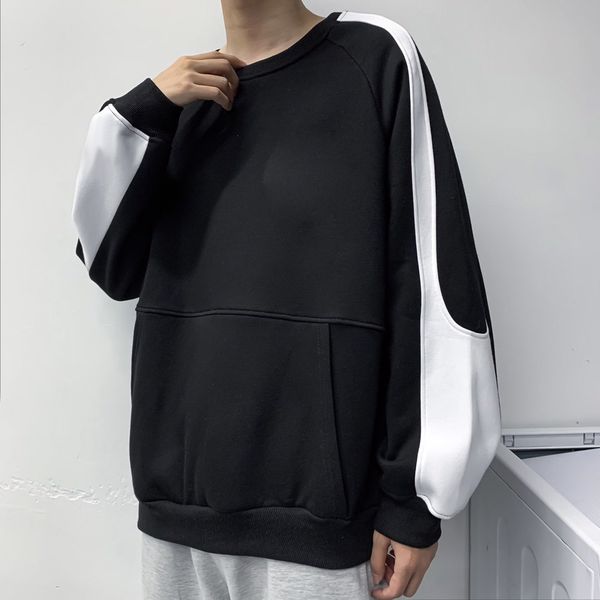

2020fw men fashion hoodies active long sleeve thick contrast color letter pattern mens streetwear new style pullover sweatshirts sale