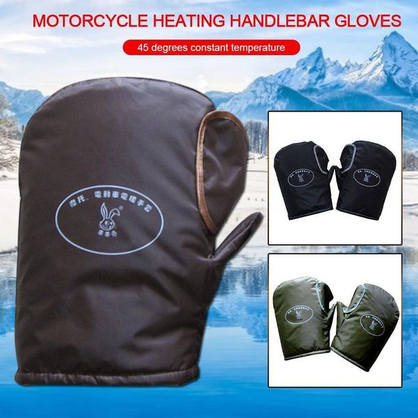 

motorcycle handlebar winter heated gloves thermal windproof waterproof warm motorbike handle bar hand cover muffs, Blue;gray