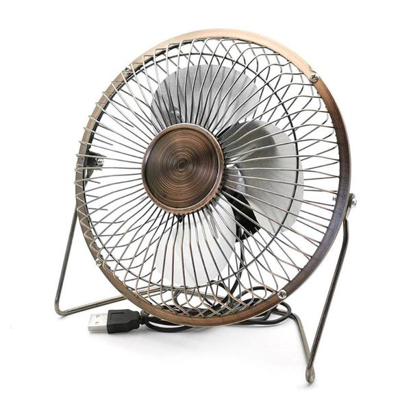 

6inch 4inch usb mini portable fans bronze iron classical deskelectric fan small desk table cooler cooling fan home office