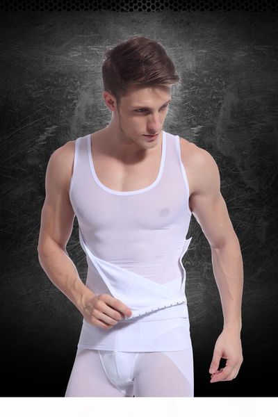 

men's slimming body shaper underwear fitness vest body sculpting clothing strong mesh waist cinchers shapers white black, Black;brown