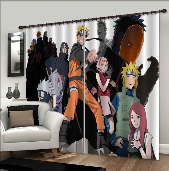 

аниме 3d naruto 2 панели / set window штора япония аним blockout фото занавес печать ткань окно