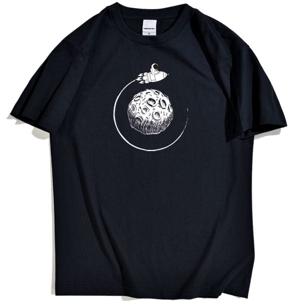 

astronaut flying around moon male cartoon comic pattern clothes for male oversized man sport hooded sweatshirt hoodie t shirt