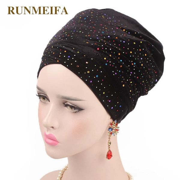 

beanie/skull caps design inlaid rhinestone muslim skullies & beanies solid headgear cap for women head scarf african wrap hat gifts, Blue;gray
