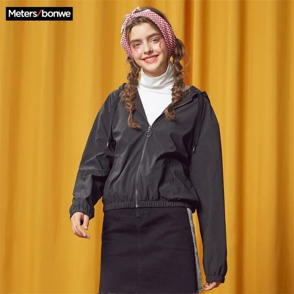 

metersbonwe fashion windbreaker jacket women autumn coats casual basic bomber jackets thin women's jacket female outwear 201210, Black;brown