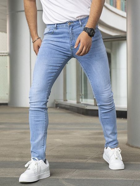 

men straight leg slant pocket jeans k4db#, Blue