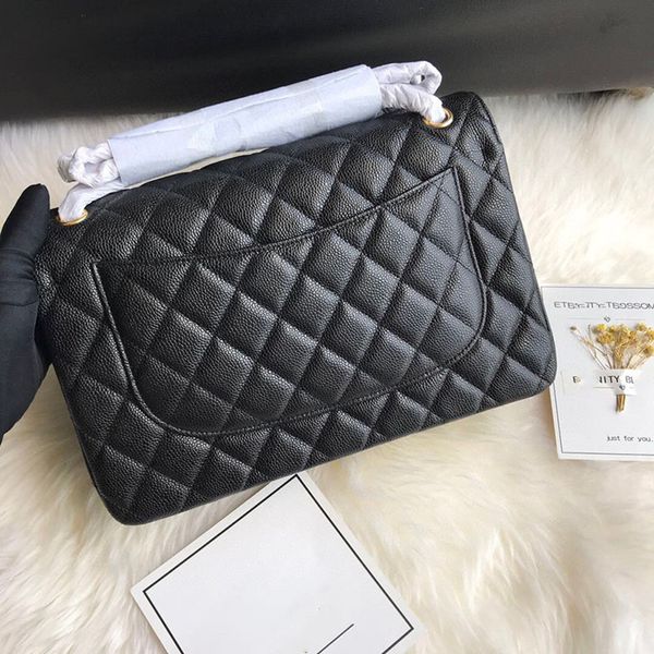 

ladies crossbody bag genuine leather classic flip handbag caviar leather crossbody bag 30cm large capacity shoulder bag