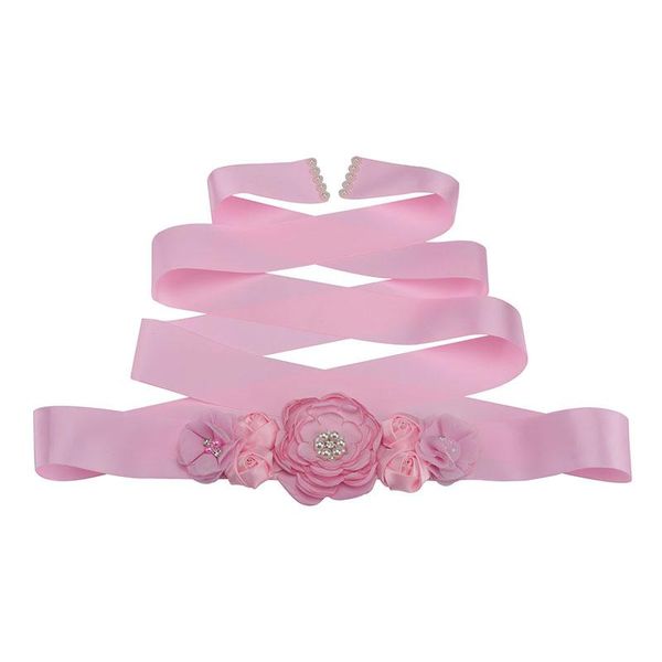 

women elegant belt exquisite flower sash fashion handmade beaded waistband bridal ribbon cummerbunds wedding dress waist belt, Black;brown