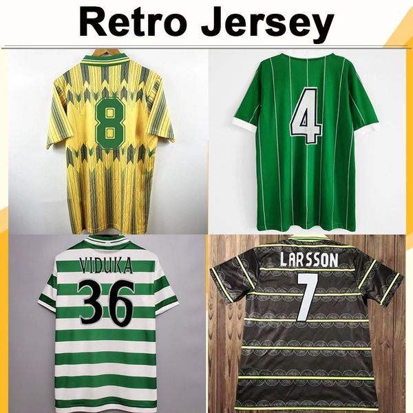

1982 2002 larsson lambert retro mens soccer jerseys viduka moravcik mjallby blinker brattbakk home away short sleeve football shirt, Black;yellow