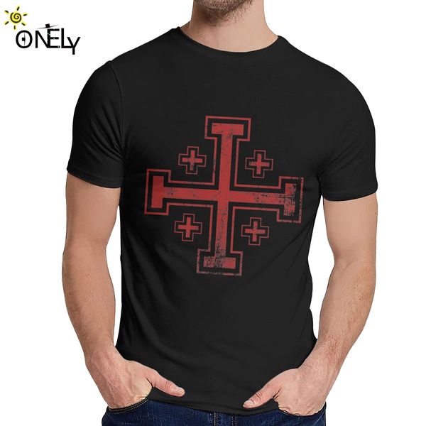 

round collar crusader cross of jerusalem knights templar popular for soft slim tee hooded sweatshirt hoodie men t shirt