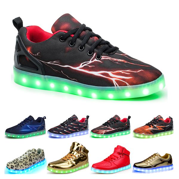 

casual luminous shoes mens womens big size 36-46 eur fashion breathable comfortable black white green red pink bule orange nine