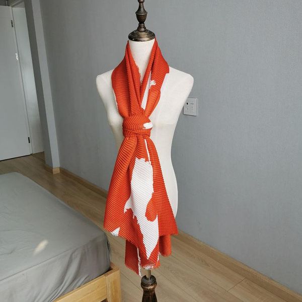 

scarves selling miyake fold fashion life print scarf puffy feeling is very warm and stylish shawl in stock, Blue;gray