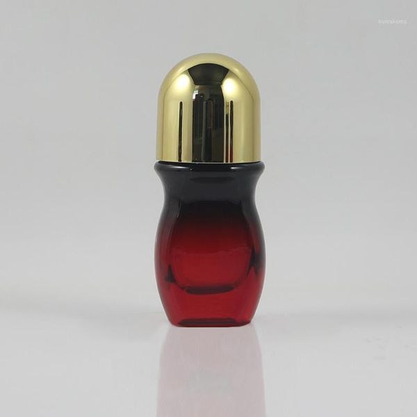 

30ml red roll on bottle with black/gold lid ,empty perfume oil glass bottles1