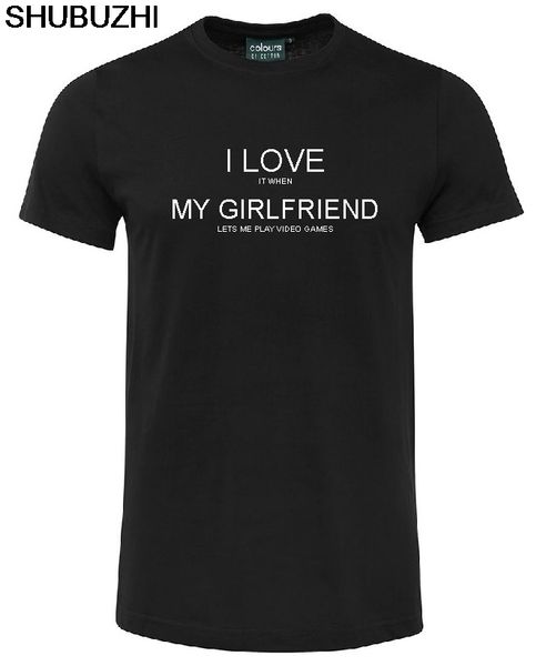 

sport cotton fashion 100% cotton slim fit i love it when my girlfriend lets me video games t-shirt shirt funny humor t-shirt