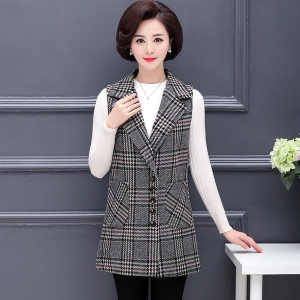 

xl-5xl women fashion spring blazer plaid 5 buttons casual korean style jacket elegant office ladies business long blazer, White;black