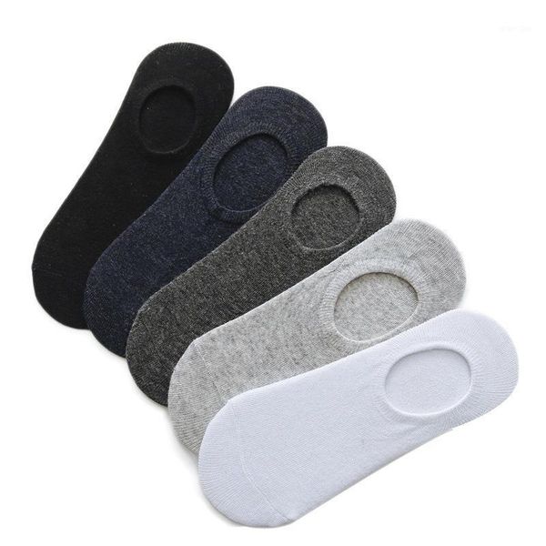 

fashion happy men boat socks summer autumn non-slip silicone invisible cotton socks male ankle sock slippers shallow mouth1, Black