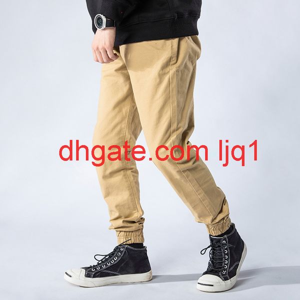 

2020 guochao loose and simple legged jogging casual pants, Black