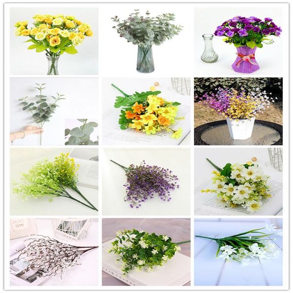 

artificial flower many styles flowers branch plant beautiful fake green leaf great home office l decoration rose flowers1