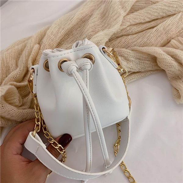 

fashion women's handbags bucket wild messenger shoulder bags chains strap female totes handle casual crossbody bags ladies